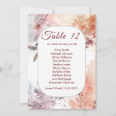 赤面開花水彩表着席カード 招待状 (裏面)