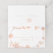 赤面開花水彩金ゴールドフローラエスコーカスタムト プレイスカード (外部開封)