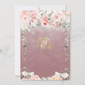 赤面開花結婚の金ゴールドファンシー書道マロー 招待状 (裏面)