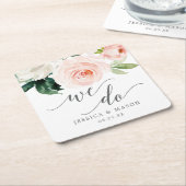 赤面開花結婚ズコースター スクエアペーパーコースター (アングル)