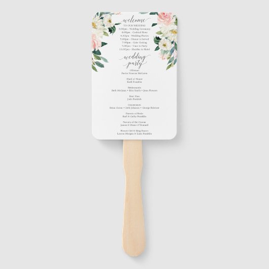 赤面開花結婚式 プログラムファンタイムライン ハンドファン (裏面)