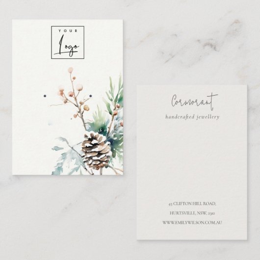 赤面雪の冬の果実のロゴイヤリングスタッドホルダー 名刺 (正面/裏面)