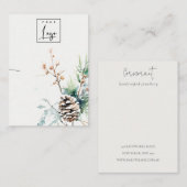 赤面雪の冬の果実のロゴネックレスホルダー 名刺 (正面/裏面)