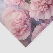 赤面魅力的ピンクカーネーション水彩画 薄葉紙 (詳細)