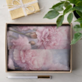 赤面魅力的ピンクカーネーション水彩画 薄葉紙 (ギフト)