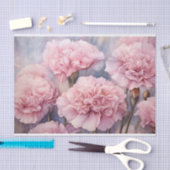 赤面魅力的ピンクカーネーション水彩画 薄葉紙 (クラフト)