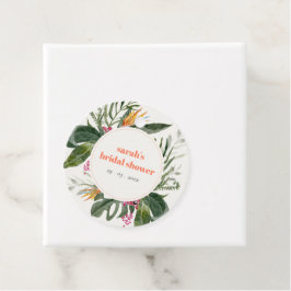 赤面鮮やかボホトロピカルフローラブライダルシャワー フェイバータグ