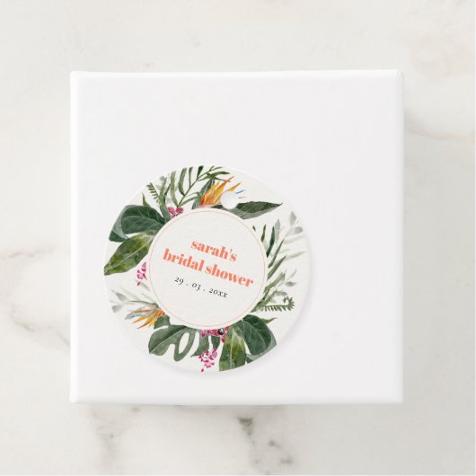 赤面鮮やかボホトロピカルフローラブライダルシャワー フェイバータグ (インサイチュ)