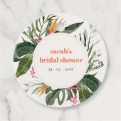 赤面鮮やかボホトロピカルフローラブライダルシャワー フェイバータグ (正面)