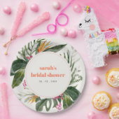 赤面鮮やかボホトロピカルフローラブライダルシャワー ペーパープレート (パーティー)