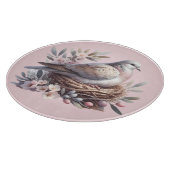 赤面鳩の巣 – 花とオリーブの枝 カッティングボード (角)