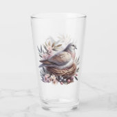 赤面鳩の巣 – 花とオリーブの枝 タンブラーグラス (裏面)