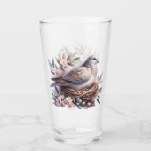 赤面鳩の巣 – 花とオリーブの枝 タンブラーグラス (正面)