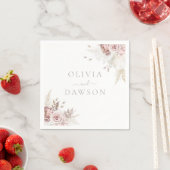 赤面&アイボリーエレガントウェディング スタンダードカクテルナプキン (インサイチュ)