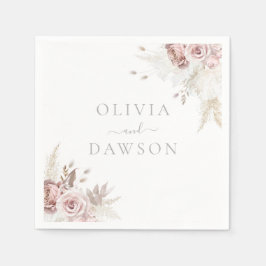赤面&アイボリーエレガントウェディング スタンダードカクテルナプキン