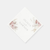 赤面&アイボリーエレガントウェディング スタンダードカクテルナプキン (角)