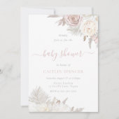 赤面&アイボリーゴージャスフローラベビーシャワー 招待状 (正面)