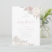 赤面&アイボリーゴージャスフローラベビーシャワー 招待状 (スタンド正面)