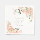 赤面&エレガントセージ緑ベビーシャワーナプキンズ スタンダードカクテルナプキン (正面)