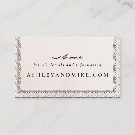 赤面&エレガントブラックウォーターカラーレースミニウェブサイト エンクロージャーカード (正面)