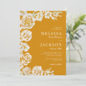 赤面&クリームウォーターカラーバライエロー結婚ズ 招待状 (スタンド正面)