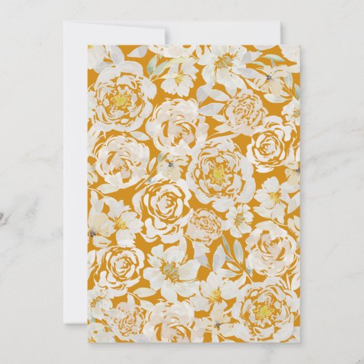 赤面&クリームウォーターカラーバライエロー結婚ズ 招待状 (裏面)