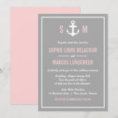 赤面&グレー航海の結婚式招待状 招待状 (正面/裏面)