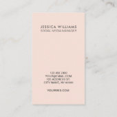 赤面·グレー·タイモダンポミニマリスト·ソーシャル·メディア 名刺 (裏面)