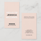 赤面·グレー·タイモダンポミニマリスト·ソーシャル·メディア 名刺 (正面/裏面)