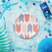 赤面、コーラル、ネイビーアローズ紙プレート ペーパープレート (パーティー)