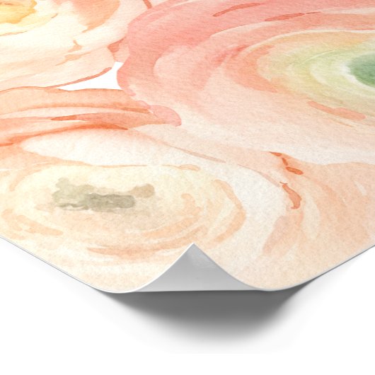 赤面&セージエレガントグリーンベイビーシャワーウェルカム ポスター (角)