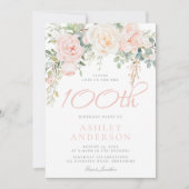 赤面&セージエレガントフラワーズ100thバースデーパーティー 招待状 (正面)