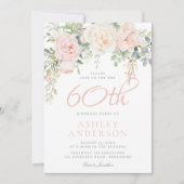 赤面&セージエレガントフローラ60th誕生日パーティー 招待状 (正面)