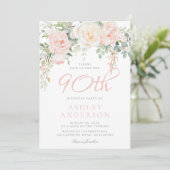 赤面&セージエレガントフローラ90誕生日パーティー 招待状 (スタンド正面)
