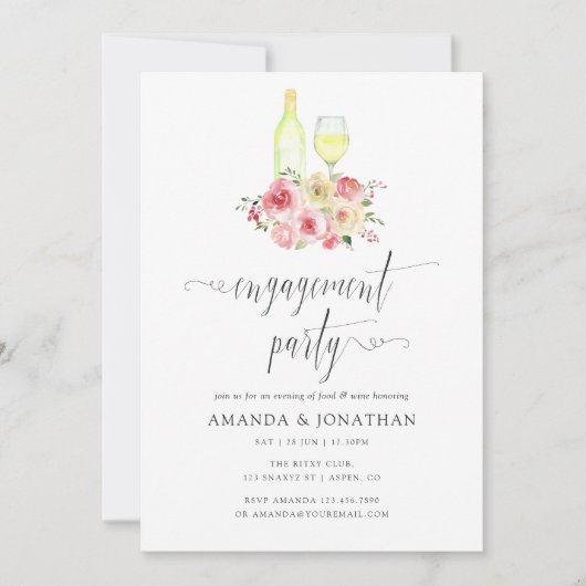 赤面&セージフローラ婚約パーティワインテイスティング 招待状 (正面)
