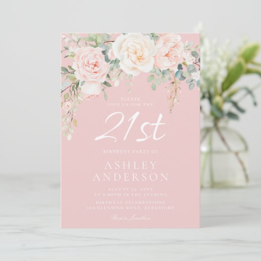 赤面&セージモダンガールズ21st誕生日パーティー 招待状 (スタンド正面)