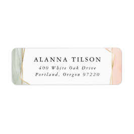 赤面&セージ水カラー金ゴールドジオメトリック結婚ス ラベル