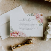 赤面&セージ緑ディバイン結婚エレガンス詳細 エンクロージャーカード