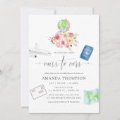 赤面&セージ緑恋しく思フローラ – ミセス・ブライダルシャワー 招待状 (正面)