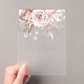 赤面&ダスティバラボホトニングデザイ結婚ナー アクリル招待状 (インサイチュ (ポータブル))