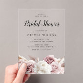 赤面&ダスティピンクローズブライダルシャワー アクリル招待状 (インサイチュ (ポータブル))