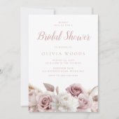 赤面&ダスティピンクローズブライダルシャワー 招待状 (正面)