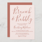 赤面&テラコッタブランチ&バブリーブライダルシャワー 招待状 (正面/裏面)