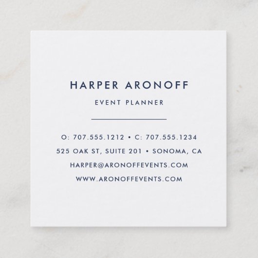 赤面&ネイビーアンティーク牡丹広場 スクエア名刺 (裏面)