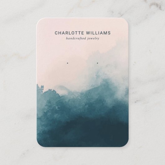 赤面・ネイビーグラデーションジュエリー表示カード 名刺 (正面)