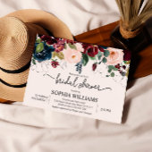 赤面&ネイビーフローラブライダルシャワー招待 招待状