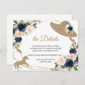 赤面&ネイビ結婚ーの詳細エンクロージャカード ノートカード (正面/裏面)