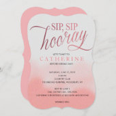 赤面&バラフォイフェイクル， Sipホーレイブライダルシャワー 招待状 (正面/裏面)