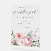 赤面&バラ植物性フローララージ結婚ズサイン アクリルサイン (傾斜)