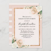 赤面&バラ金ゴールドシックフローラ卒業パーティー 招待状 (正面/裏面)